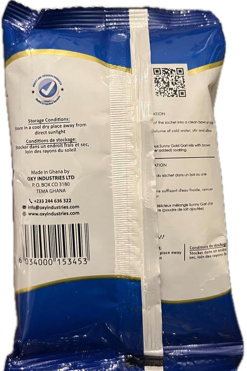 Sunny Gold 125g 10PACK , Crispy Gari Mix with Brown Sugar and Milk Powder, Just Add Water