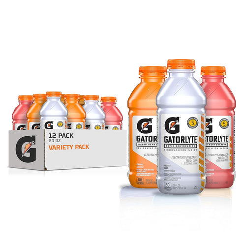 Gatorlyte Rapid Rehydration Electrolyte Drink, 3 Flavor Variety Pack, Specialized Blend of