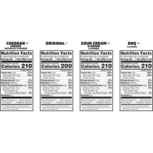 1.38 Pack (16 Pringles Potato Crisps Chips, Lunch Snacks, Office and Kids Snacks, Grab N' Go, Pounds, Variety Cans)