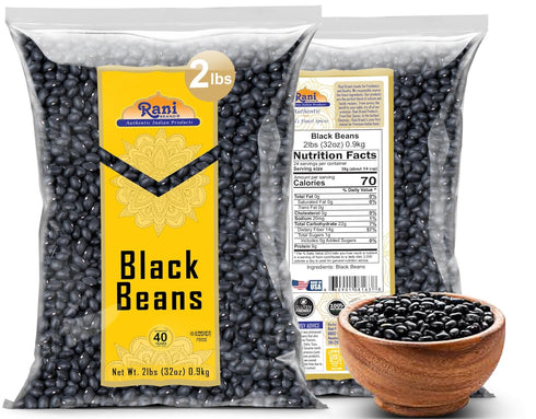 32oz (2lbs) 908g Rani Black Beans (Turtle Beans) ~ All Natural | Vegan | Gluten Friendly | NON-GMO | Kosher | Product