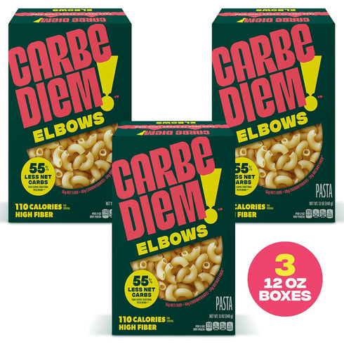 Elbow 8 55% 110 2 Packs 3 Carbe Diem!, Penne & Bundle, Lower Net Carb Pasta with Traditional Flavor & Texture, grams