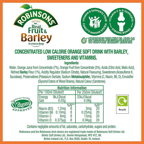 28.7-Ounce (Pack 4) Robinson's Orange Barley Water, of by Robinsons