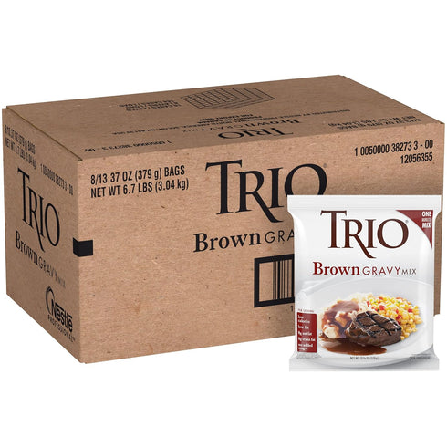 Trio Gravy Mix, Brown Gravy, Dehydrated, Just Add Water, Holiday Roasts, 13.37 oz Bag.