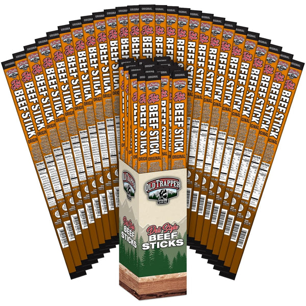 OId Trapper Original Deli-Style Beef Sticks, 1.75-Ounce Individually Wrapped Packages, 11 Grams