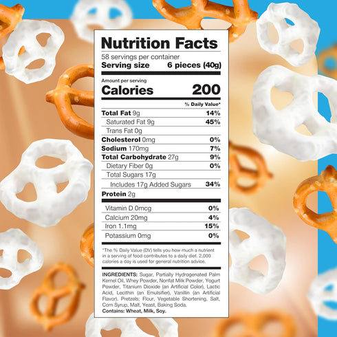 5 Pack Yogurt Covered Pretzels - Pound Bulk - Vanilla Yogurt Pretzels for Office Bowls, Snacking, and Gifting - Sweet