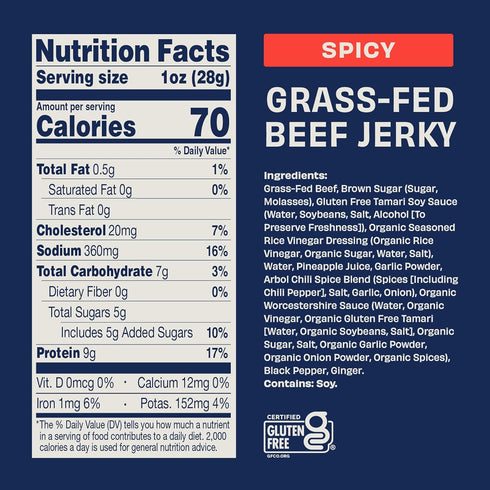 Country Pack, 2.5 Oz (Pack 4) Archer Grass Fed Beef Jerky - Beef Snack Bulk Individual Bags, Protein Snack, Gluten