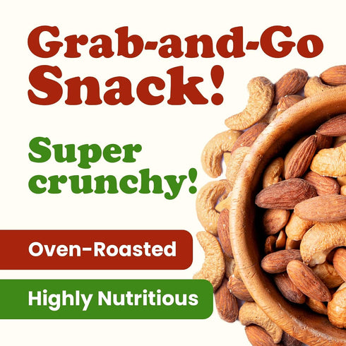 1 Food to Live Organic Dry Roasted Almonds and Cashews Mix, Pound Unsalted Oven Roasted Nuts, Non-GMO, Protein Rich
