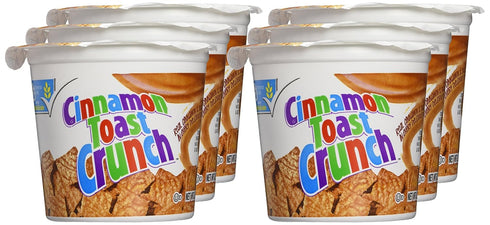 2 Oz., 6/Box (13897) General Mills Cinnamon Toast Crunch Cereal Breakfast Cups, Cinnamon Sugar