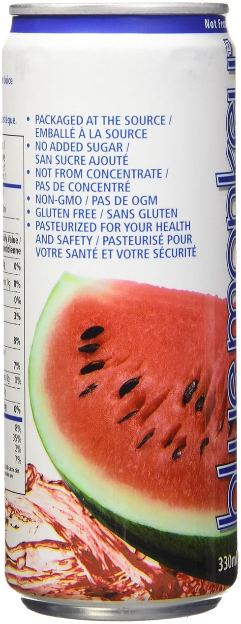 100% 11.2oz (330ml) 12-Pack Blue Monkey Pure Watermelon Juice - No Sugar Added, Not from Concentrate - Halal Certified
