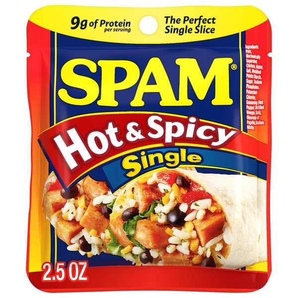 SPAM Single Hot & Spicy 2.5oz Individual Pouch (Pack of 12) Fully