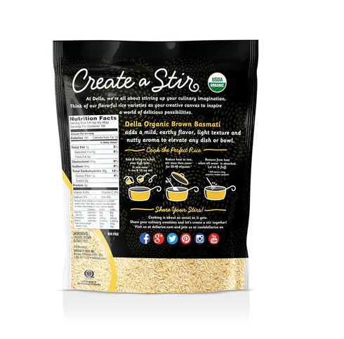10lb Della Rice Organic Basmati Brown Rice Bag