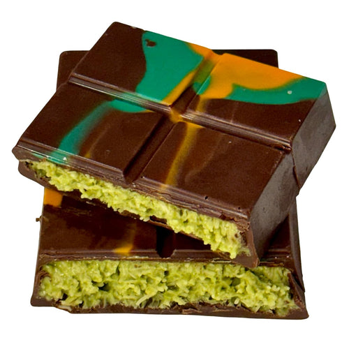 8.3 oz 235 Dubai Chocolate Bar. Velvet Pistachio Cream & Crispy Kataifi in Belgian Dark Chocolate | g