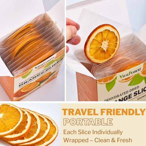 5.29oz 6g 7cm 26 Dried Orange Slices for Cocktails Dehydrated Orange Slices, Large Center-Cut Dried Citrus Slice
