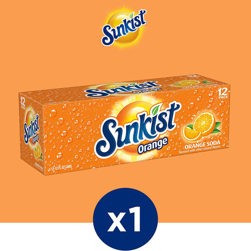 12 oz 12 pack Sunkist Orange Soda, fl cans