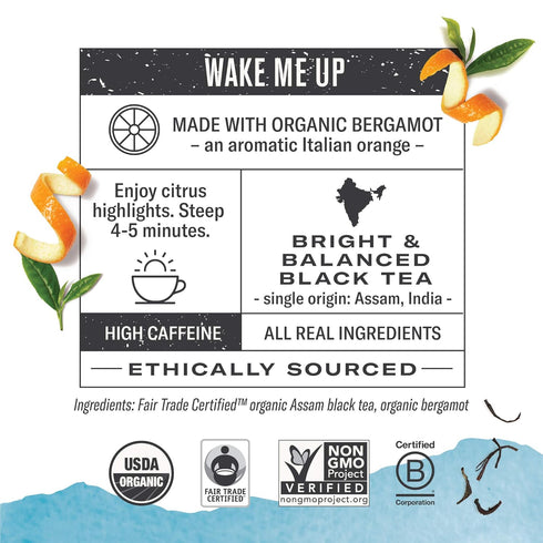 100 Numi Organic Aged Earl Grey Tea | Black Tea Bags | Assam Black Tea with Real Bergamot | Caffeinated