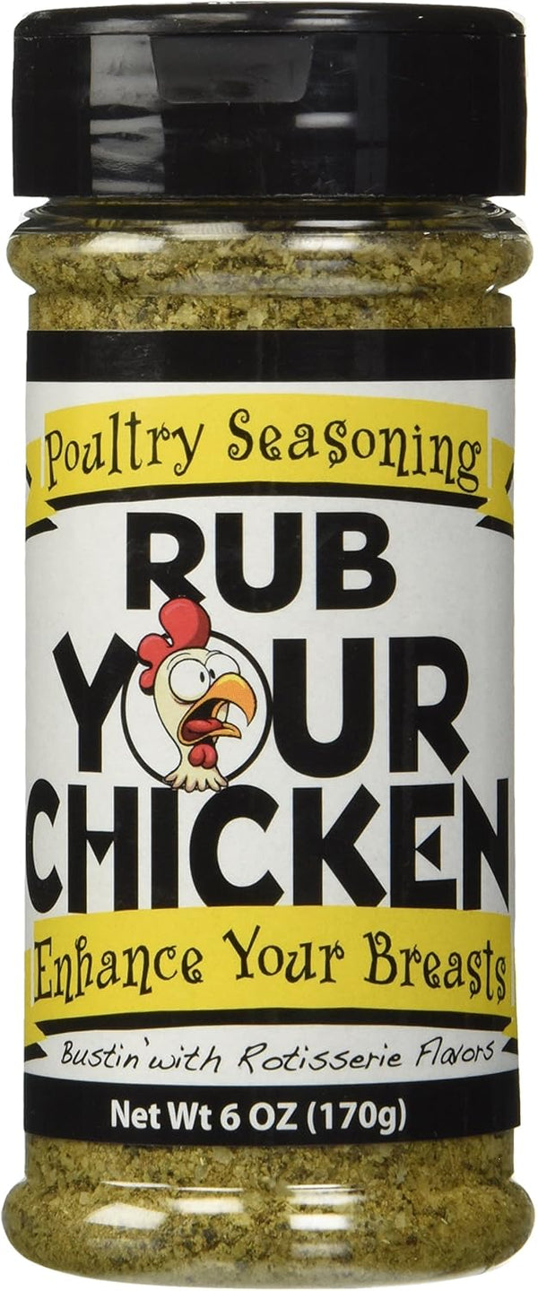OLD WORLD SPICES & SEASONINGS INC Rotisserie Flavor Seasoning, Rub Your Chicken, 6 Ounce Jar