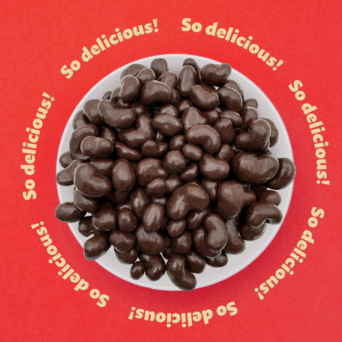 2-Pound Dark Chocolate Covered Cashews Bag | Bulk Dark Chocolate Nuts | Coated Roasted Cashews for Snacking, Gifting