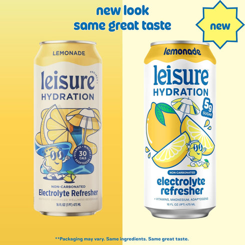Pack Packed 16 oz (12-Cans) Leisure Hydration Non-Carbonated Electrolyte Refresher, Variety - Low Sugar Nutrient