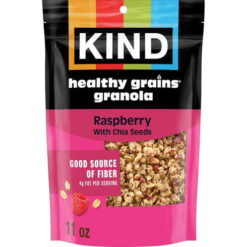 KIND Healthy Grains Clusters, Raspberry with Chia Seeds Granola, Gluten Free, 11
