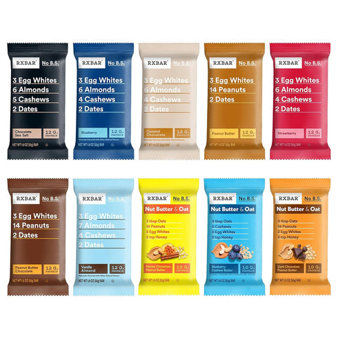 Pack (10 Count) RXBAR Protein Bars, Snack Bars, Variety
