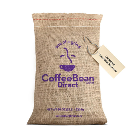 Coffee Bean Direct Unroasted Colombian Supremo, Raw Arabica Coffee Beans for Home