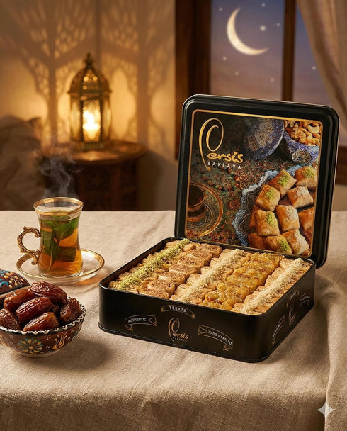 Persis 1.57 Lb (710g) Set (32 Vegan Baklava Gift Box | Christmas, New Year Sweets | Baklava Pastry with Cashew, Almond