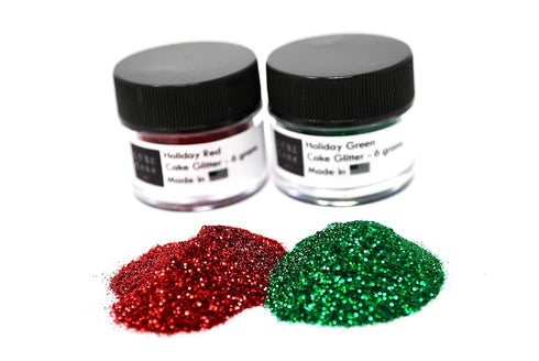 Holiday (Red & Green) CHRISTMAS Luxury Diamond Dust Set, 12 grams, Made in USA