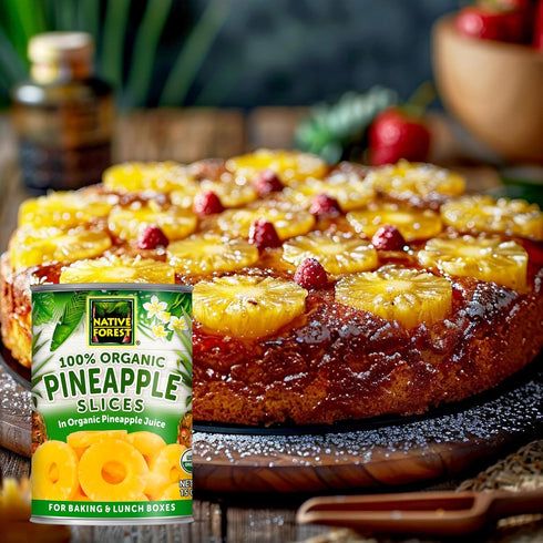 15 (Pack 6) Native Forest Pineapple Slices - Pineapple Canned, Pineapple Organic, Canned Fruit No Sugar Added, Organic