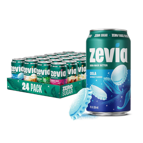 Zevia Zero Sugar Soda, Nostalgic Variety Pack, 12 oz Cans (24-Pack) Naturally