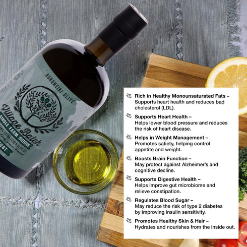 16.9oz (Pack 1) Village Batch Koroneiki Organic Extra Virgin Olive Oil of Cold Pressed and Unfiltered EVOO, Early