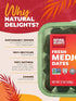 12 oz (Pack 2) Natural Delights Medjool Dates Whole - Non-GMO Verified Fruit, Good Source of Fiber & Potassium