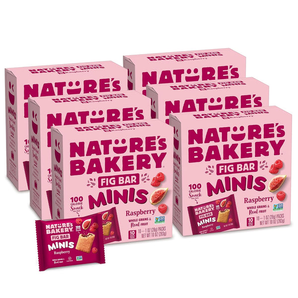 Nature's Bakery Fig Bar Minis, Raspberry, Whole Grain, Vegan Friendly, Kosher, Non-GMO,