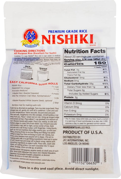 2 (Pack 12) Nishiki Premium Rice Musenmai Premium Medium Grain White Rice, Pound