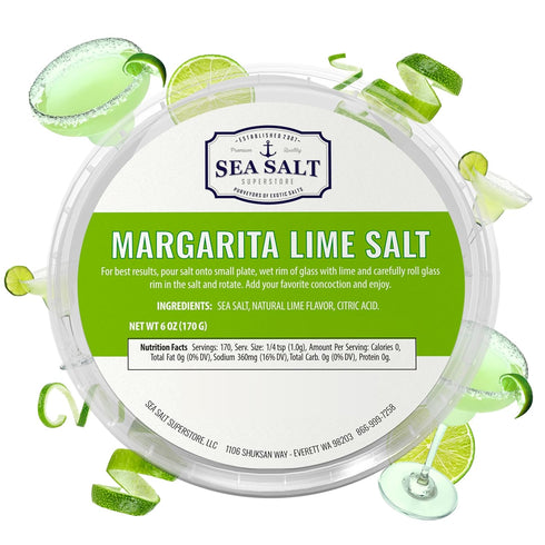 Margarita Lime Salt Infused with Vibrant Lime Zest Unrefined, Natural Margarita Salt