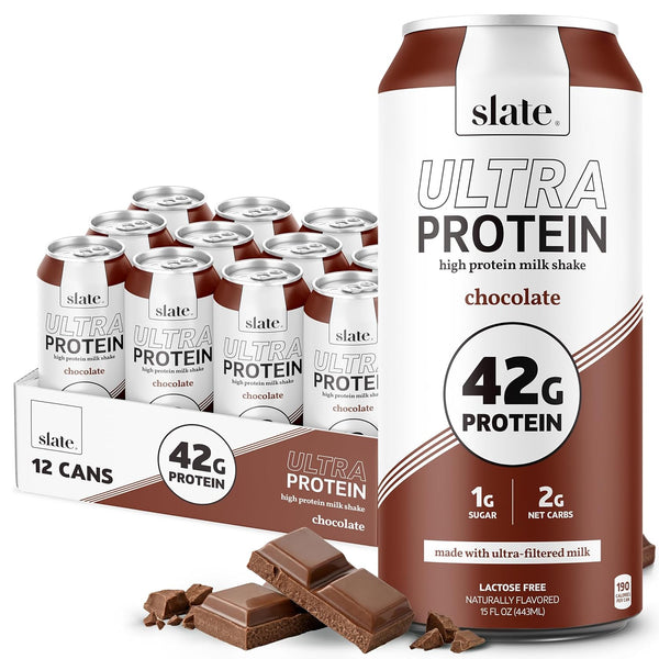 Slate Milk - Ultra Protein Shake - Chocolate - 42g Protein, 1g