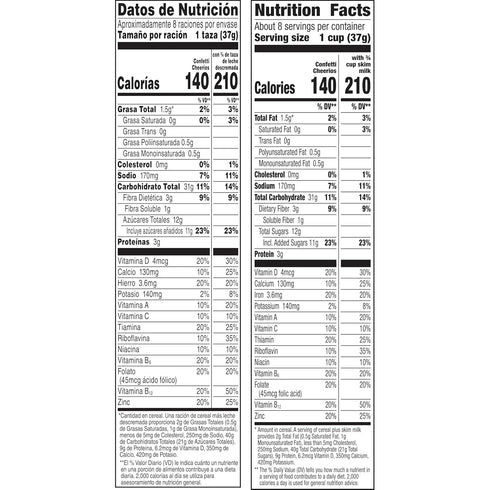 11 oz Confetti Cheerios Breakfast Cereal, Gluten Free, Made with Whole Grain Oats