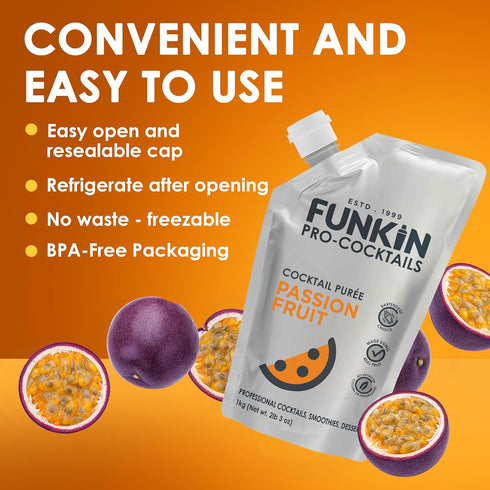 (2.2 lbs) Funkin Fruit Puree | Real Fruit, Simple Ingredient, Natural Mixer for Cocktails, Drinks, Smoothies | Vegan
