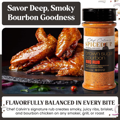 3 4.7 Oz Pcs Brown Sugar Bourbon Seasoning for Chicken, Beef & Pork | Bold Smoky Dry Steak Rub for Grilling, Gourmet