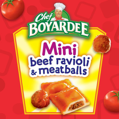 15 Oz (Pack 6) Chef Boyardee Mini Beef Ravioli and Meatballs, Can