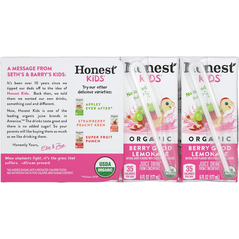 Honest Kids 8 6 Organic Berry Good Lemonade, boxes, fz ea