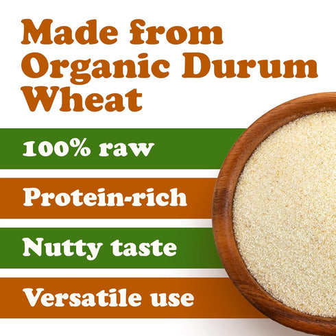 8 Food to Live Organic Italian Semolina Flour, Pounds - Premium Durum Wheat, Perfect for Pasta and Pizza Dough, Ideal
