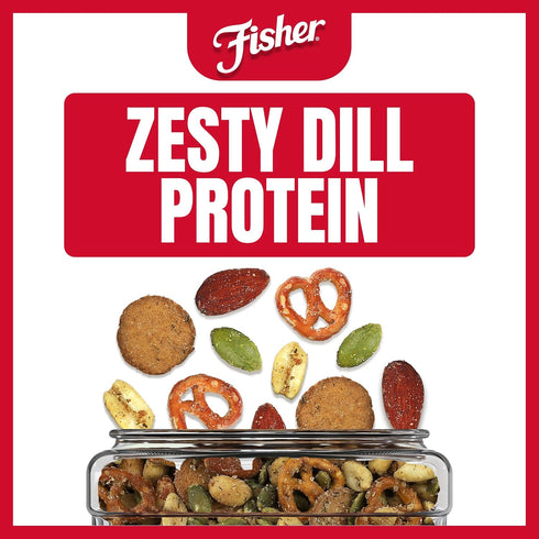 25 oz (Pack 1), 6 Fisher Dill Pickle Trail Mix, of Resealable Jar, Peanuts, Rye Crisps, Pretzels, Pepitas & Almonds, g