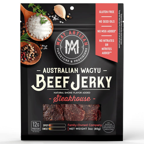 Meat Artisan Beef Jerky - Australian Wagyu Steakhouse - High Protein Snack