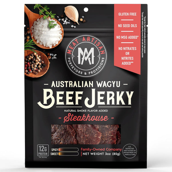 Meat Artisan Beef Jerky - Australian Wagyu Steakhouse - High Protein Snack