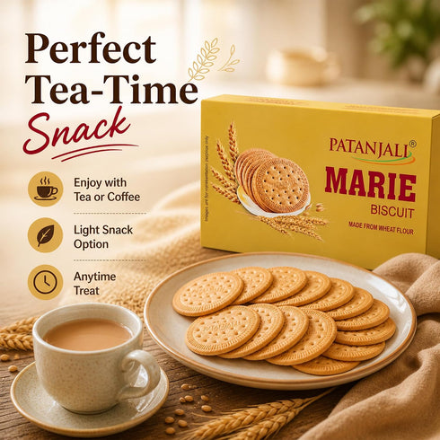 (Pack 3) 240g 0.52 lb Patanjali Marie Biscuit Of - /