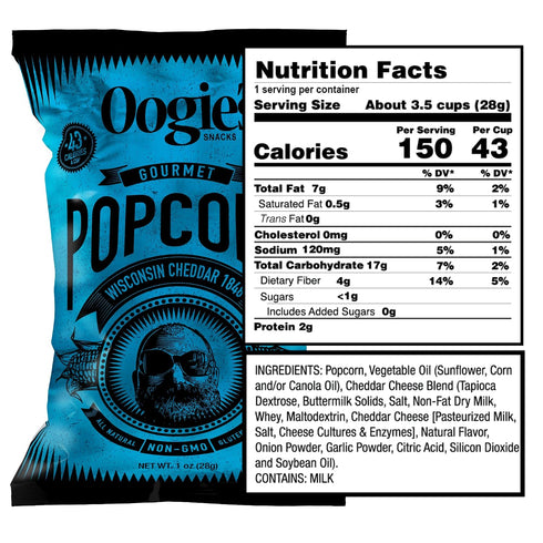 16 Pack Pack 1oz Oogie's Gourmet Popcorn| | Variety Flavor | Gluten Free Popcorn Snacks | Individual Bags