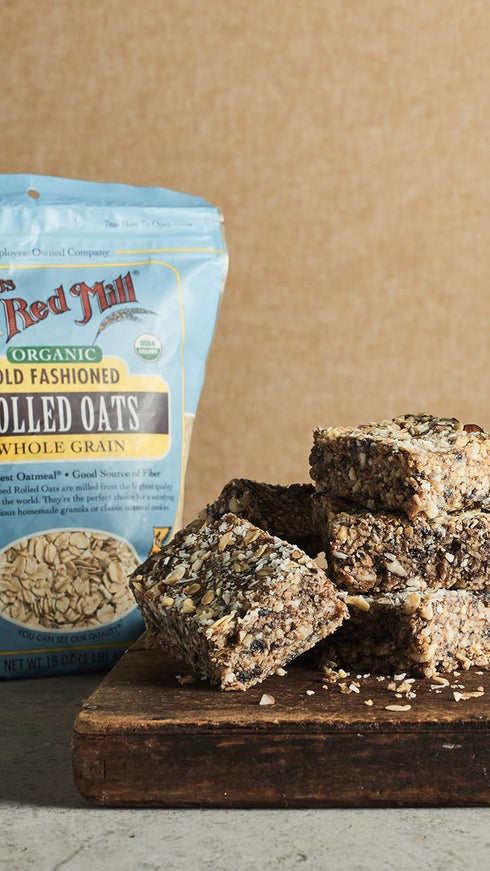32oz (Pack 4) Bob's Red Mill Organic Old Fashioned Rolled Oats, of - Non GMO, Whole Grain, Vegan, Kosher