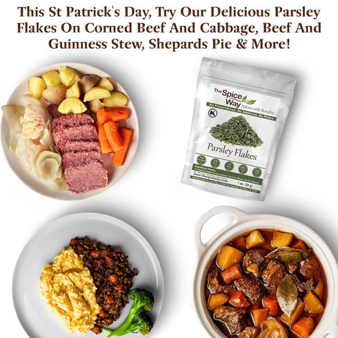 The Spice Way Parsley Flakes (1 oz) - Non-GMO & Vegan-Friendly Dried Chopped Leaf for Freshness in Every Dish
