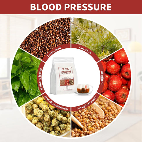 Loywoqi Tea6g 30 5.3 oz Blood Pressure Tea BagsHeart Functional X Bags Natural Chinese Blend Herbal Tea, Gluten