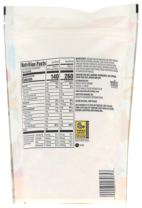 365 12 (Pack 3) by Whole Foods Market, Granola Maple And Almond Butter Bag, Ounce